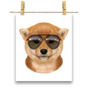 【仔犬の 柴犬 ドッグ 犬 いぬ サングラス】ポスター　A1サイズ by Fox Republic｜foxrepublic