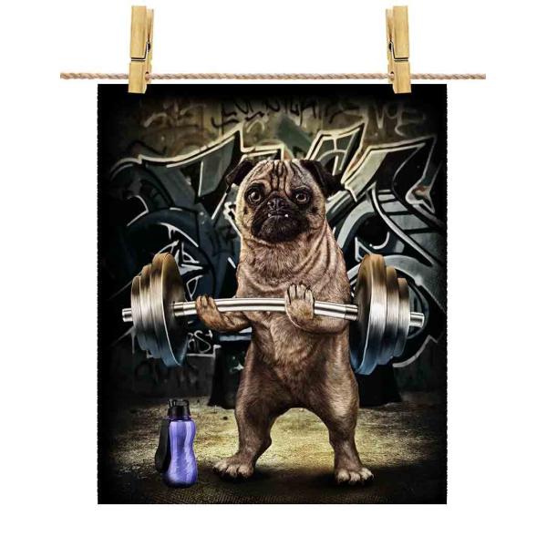 【パグ の ボディービルダー いぬ 犬】ポスター　A1サイズ by Fox Republic