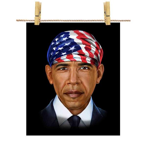 ポスター A2 アメリカ 大統領 バラク オバマ 星条旗 by Fox Republic