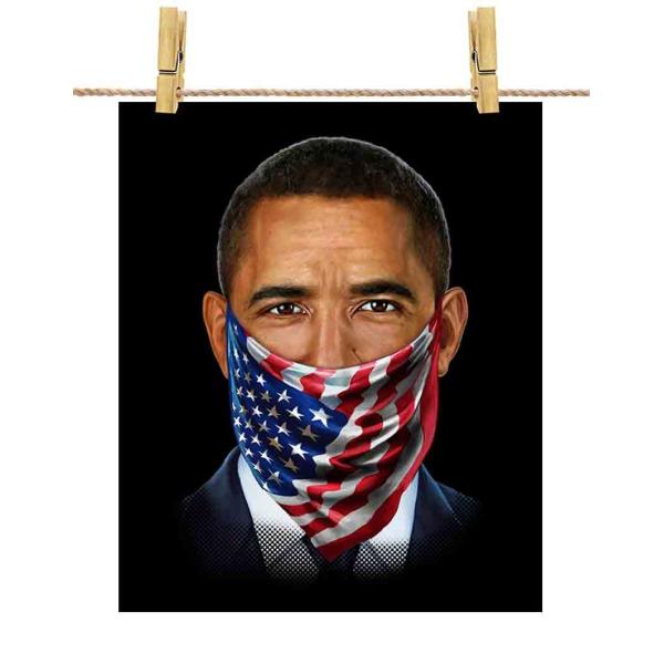 ポスター A2 アメリカ 大統領 バラク オバマ 星条旗 バンダナ by Fox Republic