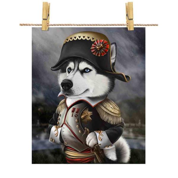 ポスター A3 犬 いぬ シベリアンハスキー ナポレオン フランス by Fox Republic