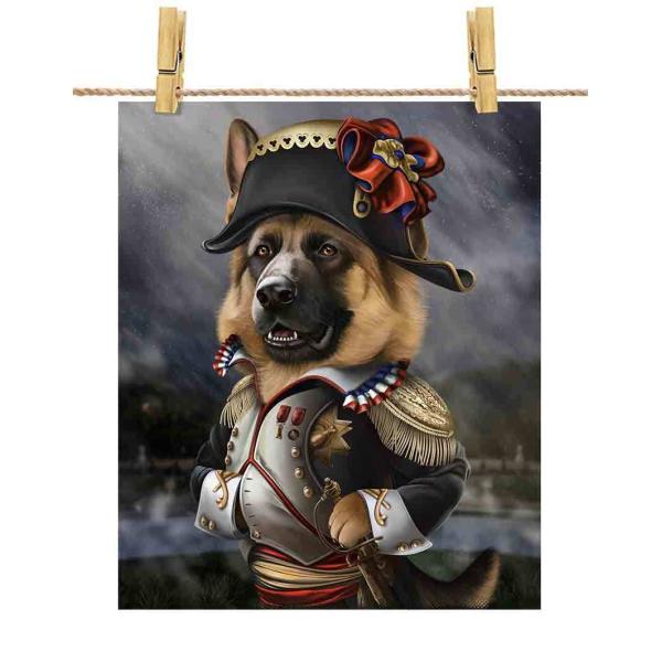 ポスター A3 ジャーマンシェパード ナポレオン 犬 by Fox Republic