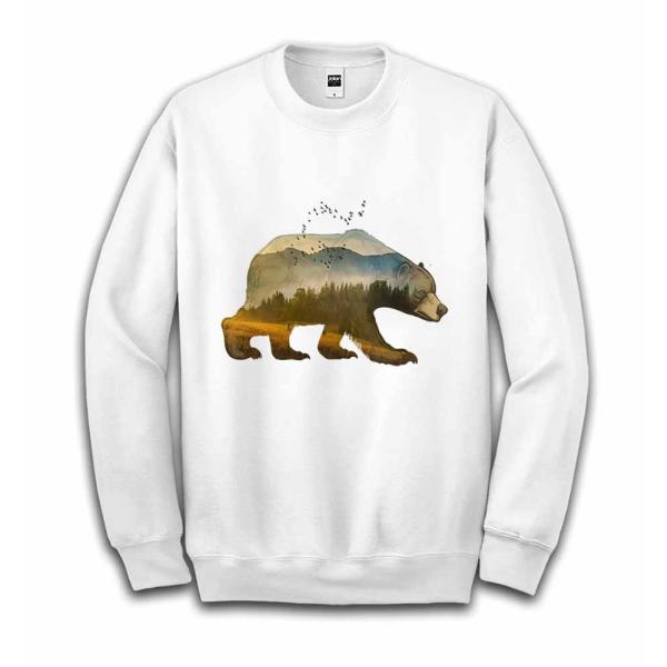 【グリズリーベア・クマ・熊・自然・山】メンズ　スウェット　スエット　トレーナー　