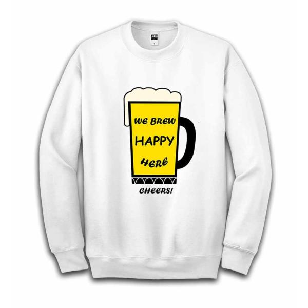 【私たちはハッピーなビールをここで醸造する】メンズ　スウェット　スエット　トレーナー　