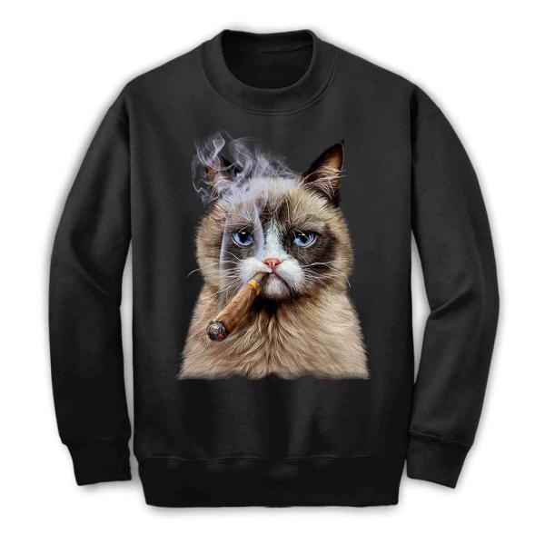 メンズ スウェット スエット トレーナー タバコ 猫 ネコ シャムネコ by Fox Republi...
