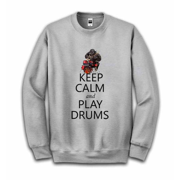 【KEEP CALM・ドラム・ゴリラ】メンズ　スウェット　スエット　トレーナー　