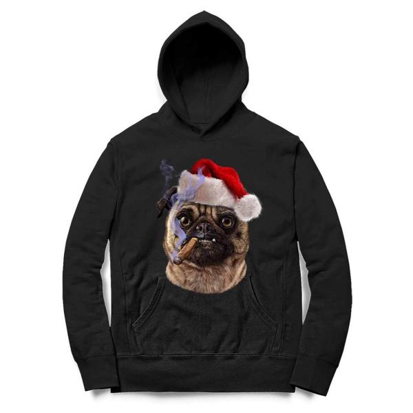 【不機嫌なパグ ドッグ 犬 いぬ クリスマス】メンズ パーカー by Fox Republic