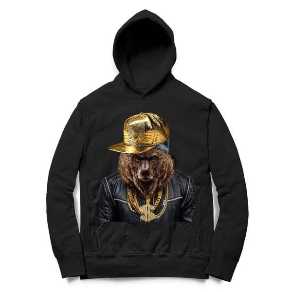 【ラッパー・ヒップホップ・グリズリーベア・クマ】メンズ パーカー