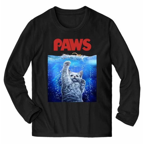 【猫 ねこ 海 PAWS】メンズ 長袖 Tシャツ by Fox Republic