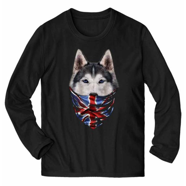 【シベリアンハスキー ドッグ 犬 いぬ イギリス】メンズ 長袖 Tシャツ by Fox Republ...