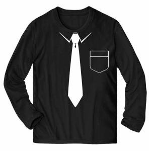 メンズ Tシャツ 長袖 タキシード 蝶ネクタイ スーツ だまし絵