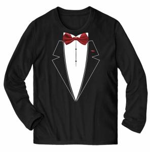 メンズ Tシャツ 半袖 タキシード 蝶ネクタイ スーツ だまし絵