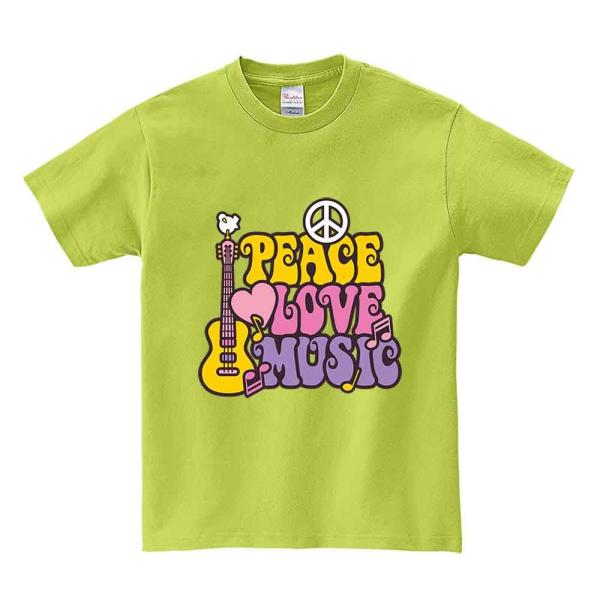【ピース、ラブ、ミュージック】メンズ 半袖 Tシャツ