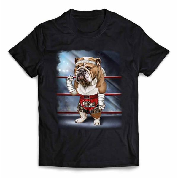 メンズ Tシャツ 半袖 ブルドッグ いぬ 犬 ムエタイ キックボクシング スポーツ by Fox R...