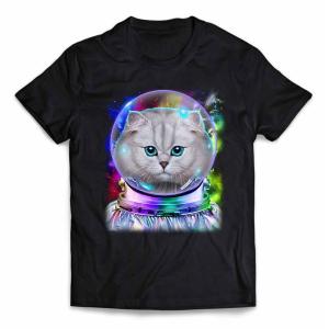 猫と宇宙デザイン 半袖シャツ　Mサイズ 301-shop_dt8148
