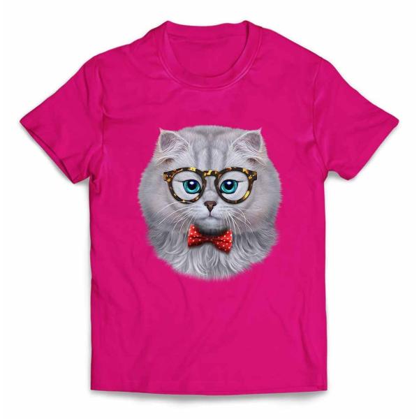 【ペルシャ猫 ねこ 蝶ネクタイ】メンズ 半袖 Tシャツ by Fox Republic