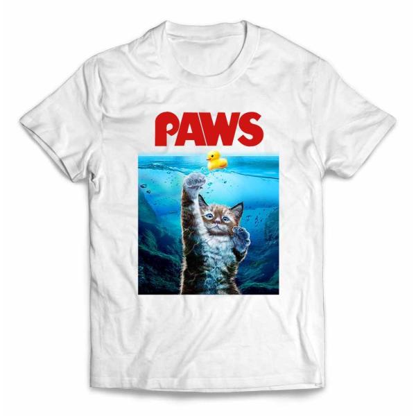 【猫 ねこ 海 PAWS アヒル】メンズ 半袖 Tシャツ by Fox Republic