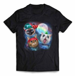 猫 ねこ 宇宙 惑星】メンズ 半袖 Tシャツ by Fox Republic : FOX
