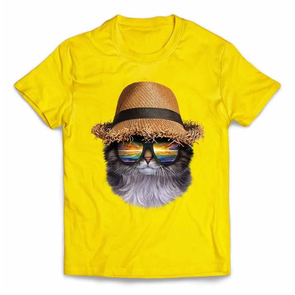 【サイベリアン ねこ 帽子】メンズ 半袖 Tシャツ by Fox Republic