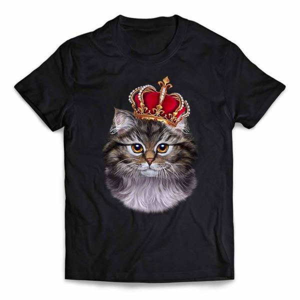 【サイベリアン ねこ 王冠】メンズ 半袖 Tシャツ by Fox Republic