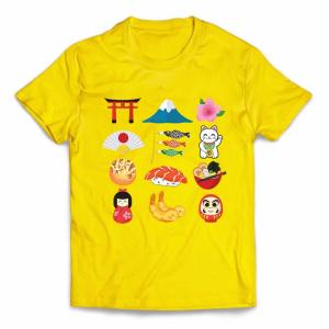 メンズ Tシャツ 半袖 日本 富士山 鯉のぼり 招き猫 寿司 ラーメン 天ぷら by Fox Republic