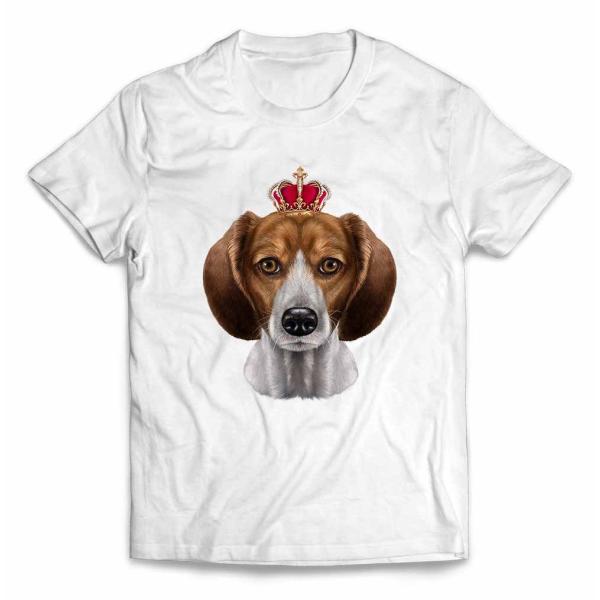 【ビーグル ドッグ 犬 いぬ 王冠】メンズ 半袖 Tシャツ by Fox Republic