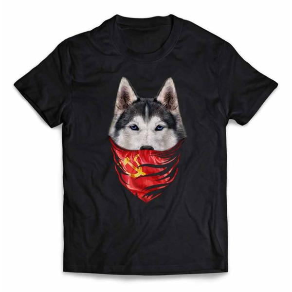 【シベリアンハスキー ドッグ 犬 いぬ ソビエト連邦 バンダナ】メンズ 半袖 Tシャツ by Fox...