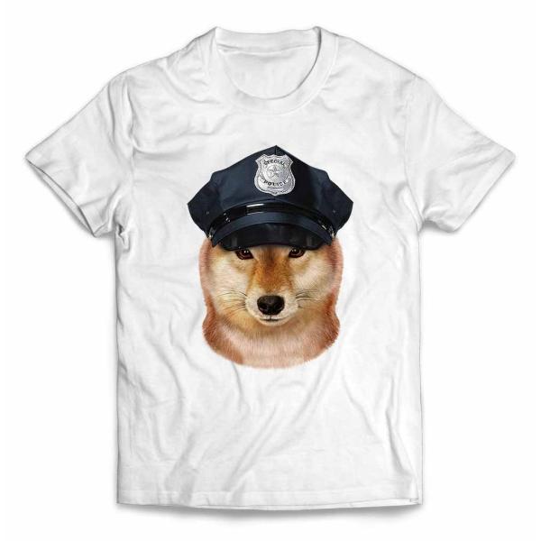 【柴犬 ドッグ 犬 いぬ 警察官】メンズ 半袖 Tシャツ by Fox Republic