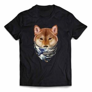 【柴犬 ドッグ 犬 いぬ 浮世絵 バンダナ】メンズ 半袖 Tシャツ by Fox Republic