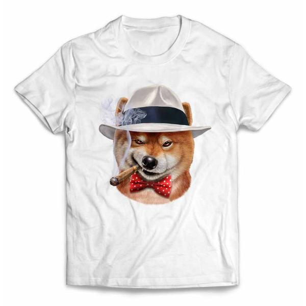 【ワルな 柴犬 ドッグ 犬 いぬ 帽子】メンズ 半袖 Tシャツ by Fox Republic