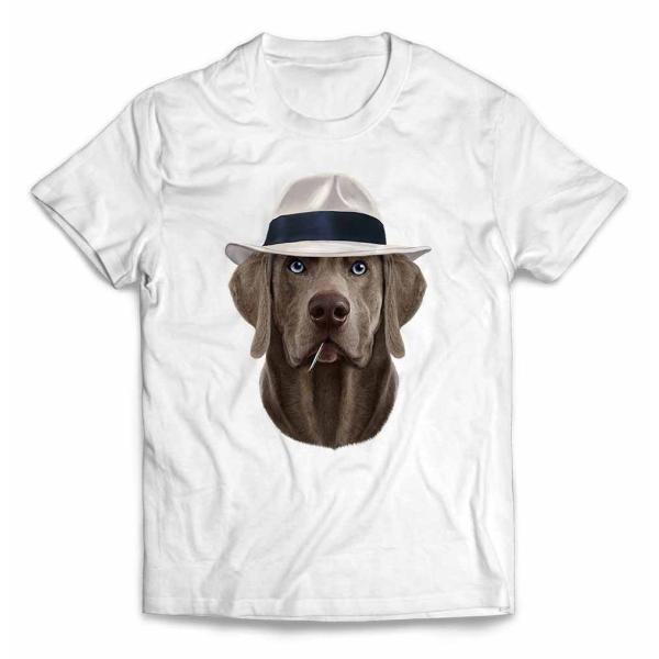 【ワイマラナー ドッグ 犬 いぬ 帽子】メンズ 半袖 Tシャツ by Fox Republic