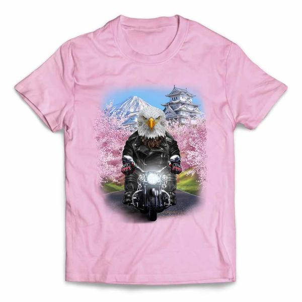 メンズ Tシャツ 半袖 鷲・ワシ バイク 桜 日本 by Fox Republic