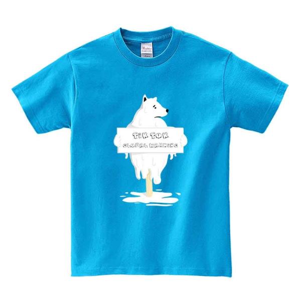 【北極熊・温暖化・アイスクリーム】メンズ 半袖 Tシャツ