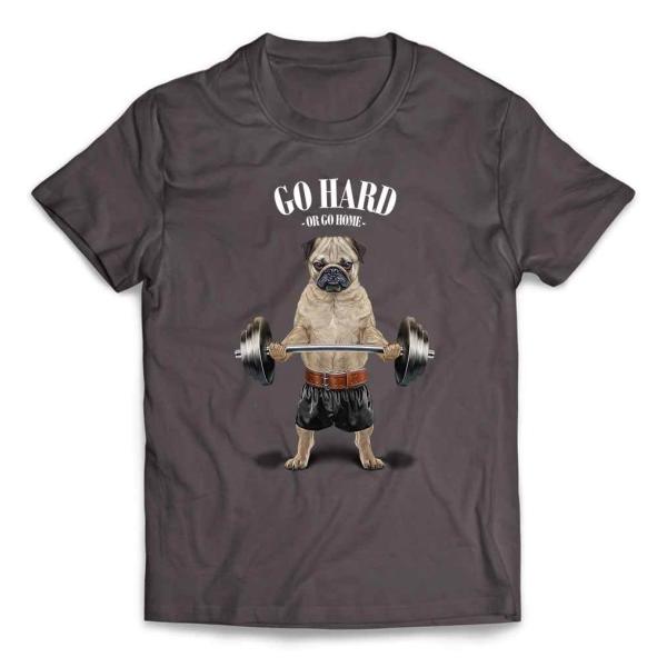 メンズ Tシャツ 半袖 筋トレ ジム やる気がないなら家に帰れ パグ ブラウン 犬 by Fox R...
