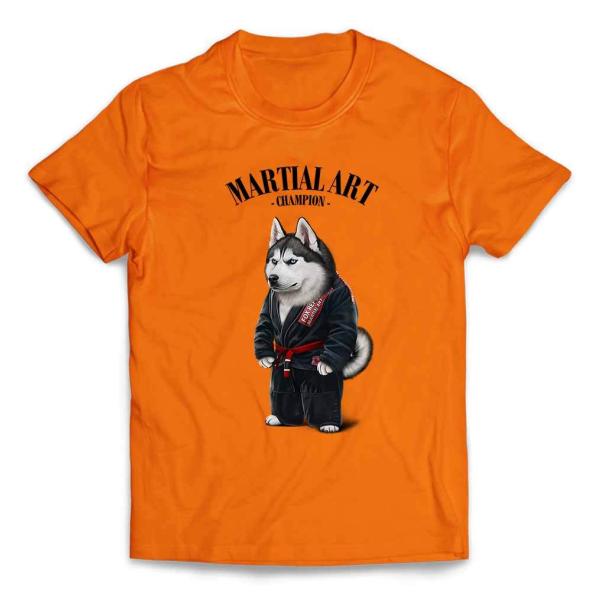 メンズ Tシャツ 半袖 シベリアンハスキー 犬 いぬ 黒い柔道着 師匠 筋トレ チャンピオン by ...