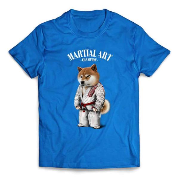 メンズ Tシャツ 半袖 柴犬 しばいぬ 白い柔道着 師匠 筋トレ チャンピオン by Fox Rep...