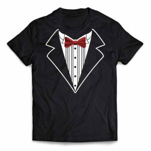 メンズ Tシャツ 半袖 タキシード 蝶ネクタイ スーツ シャツ だ
