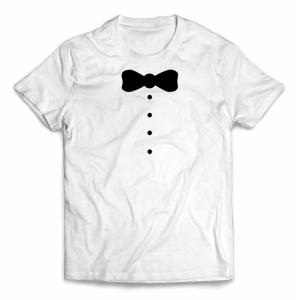 メンズ Tシャツ 半袖 タキシード 蝶ネクタイ スーツ シャツ だまし絵