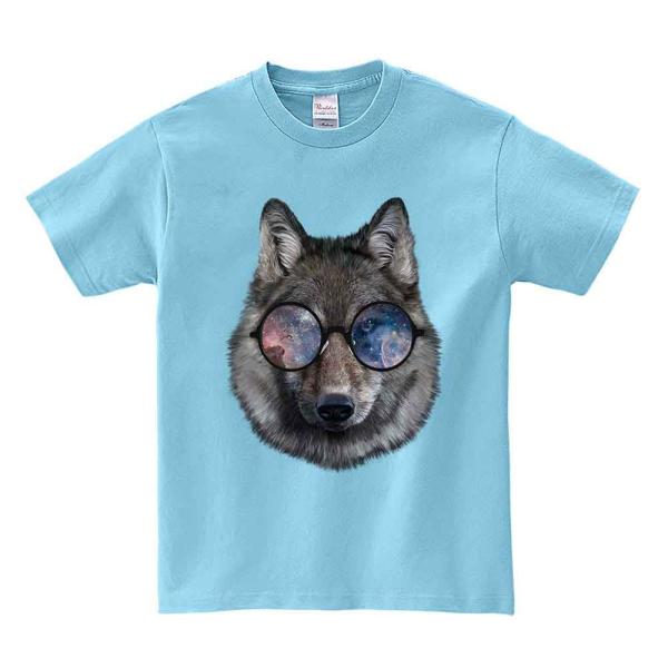 【オオカミと月】メンズ 半袖 Tシャツ