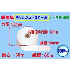 感熱紙 レジロール 中保存 紙幅58mm×外径80×内径12（75μ） 80巻入