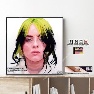 ポップアートパネル インテリア アート ポスター 絵 BILLIE EILISH VER.2 ビリー アイリッシュ キータタット シティケット Sサイズ 即納｜fpgjapan