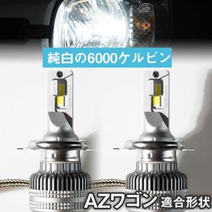 【カットラインがしっかり出る！】 AZワゴン 対応 LEDヘッドライト 白光 ホワイトLED カットライン 回転式 光軸調整 高放熱性 ヒートシンク｜fpj-mat