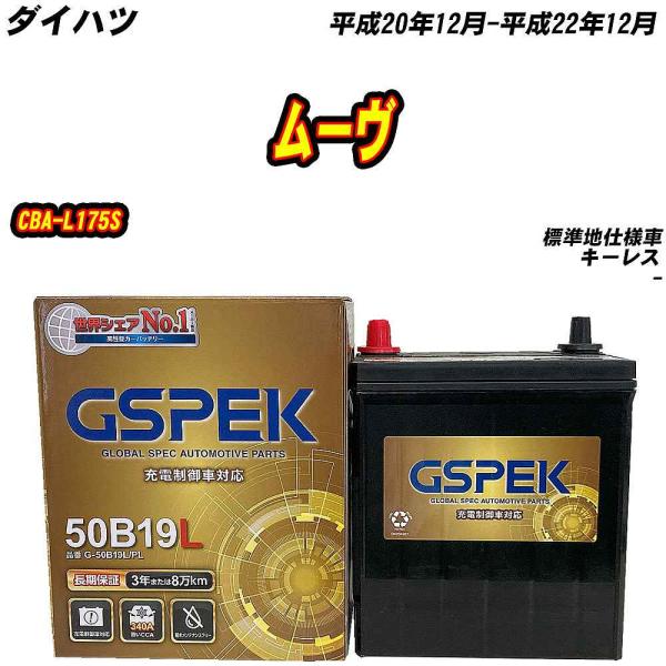 バッテリー GSPEK 50B19L ダイハツ ムーヴ CBA-L175S H20/12-H22/1...