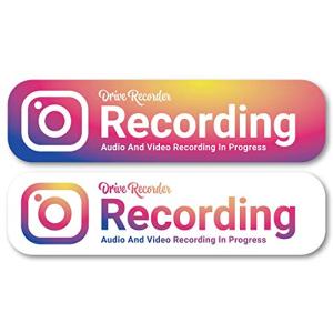 Isaac Trading ドライブレコーダー 録画中 ステッカー 耐水 耐候 英語 グラデーションデザイン シール ドラレコ