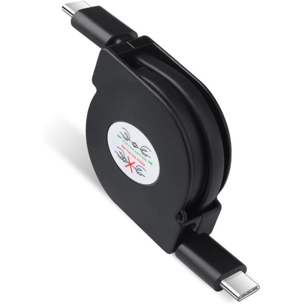 USB C-USB C 急速充電ケーブル 巻取り式 伸縮自由 Androidデータ転送ケーブル ip...