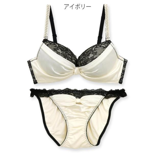 ブラジャー ショーツ セット New Ribbon Bra ふわ盛 ブラ&amp;ショーツ BCDEFG レ...