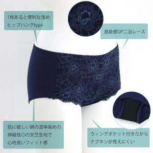 サニタリーショーツ 2枚セット 生理用 綿混 ...の詳細画像2