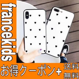 iPhoneXs ケース iPhone8 iPhone7 iPhoneXR iPhoneXs Max ケース ソフトケース ハート鏡面ケース白黒アイフォン 7 Plus 可愛い ガラスおしゃれカバー キラキラ