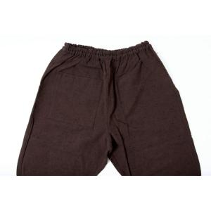 うなぎの寝床 もんぺ 久留米絣 無地 厚手 アースカラー ブラウン ネコポス便送料無料