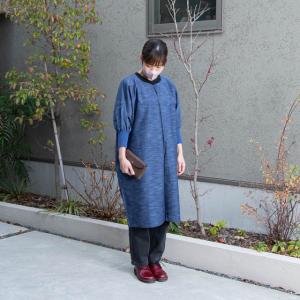 うなぎの寝床 久留米絣もんぺ 綿モール 無地 冬用 厚手 モスグリーン